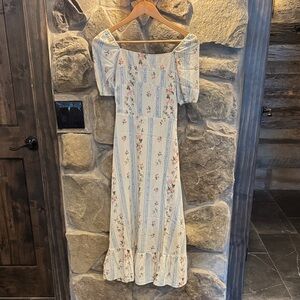 Moonsea Floral Stripe Maxi Dress